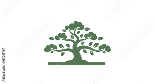 Green tree illustration on white background