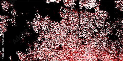 Red color paint cracks background, Weathered rustic surface, Dry leak paint backdrop. Abstract textured background with glowing white outlines and dark purple. Brown and dark gray rough grainy stone a