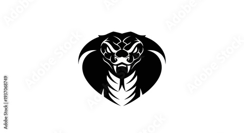 Black cobra snake illustration