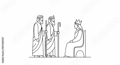 Scene from the Bible depicting Moses speaking with two leaders in Old Testament narrative about important matters.
