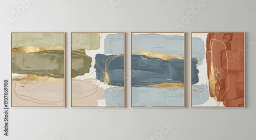 Abstract art painting on wall.