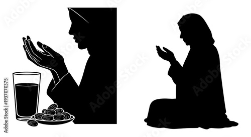 Set of 2 Ramadan vector silhouettes