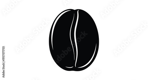 A single black coffee bean on a pure for design use