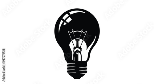Black light bulb icon on a for concepts of ideas and innovation