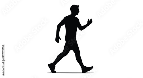 Silhouette of a man running in a dynamic pose