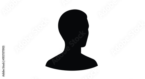 Black silhouette of a persons head and shoulders