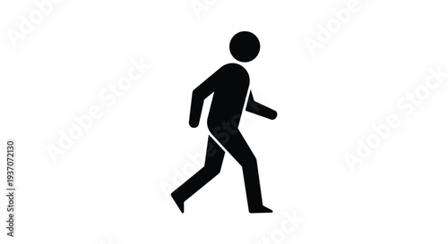 Black silhouette of a person running in motion