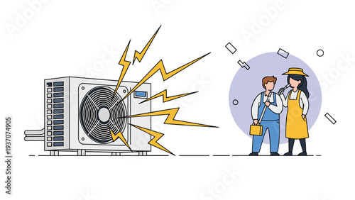 Homeowners concerned about a loud and noisy air conditioning outdoor unit requiring repair or maintenance service.