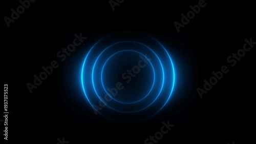 Abstract neon circle radio waves looping background. Abstract neon radio waves signal.Radio wave signal, radar concept.Radio waves seamless animation background video with alpha chanel.4k video