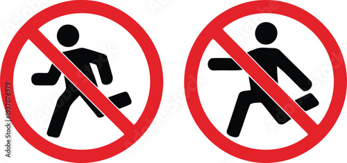 No running safety icon vector illustration.