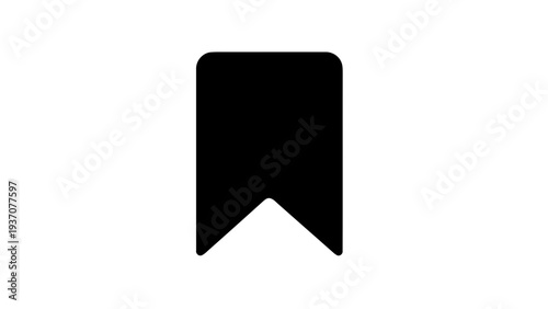 Vector illustration of black bookmark icon on for organization and marking pages on a transparent background
