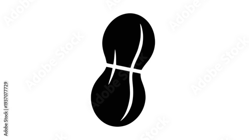 Vector illustration of a black silhouette of a figure eight shaped object on a on a transparent background
