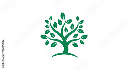 Green tree illustration on white background
