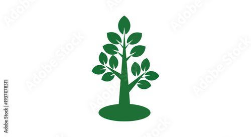 Green tree illustration on white background