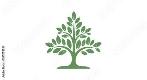Green tree illustration on white background