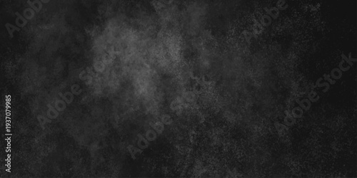 Abstract black gray wall textured background. Empty gray rusty stone or metal surface texture. Dark smoke texture. Black and white grunge wall. Light fog backgrounds. Cloud sky night. Slate surface.