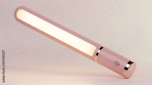 Modern Rechargeable Pink LED Portable Lamp and Night Light with USB Charging Port. This compact handheld light stick offers a soft warm glow for interior ambiance. Designed for versatility