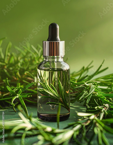 Wallpaper Mural A Bottle Of Essential Oil On Rosemary Background  Torontodigital.ca