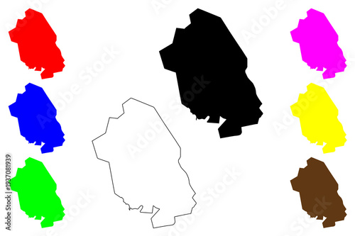 Uppsala city (Kingdom of Sweden) map vector illustration, scribble sketch Uppsala map