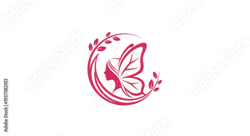 Woman butterfly logo design