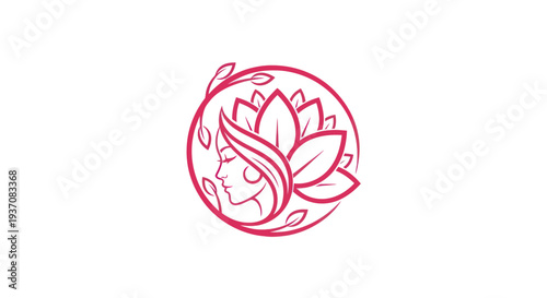 Woman and flower logo design