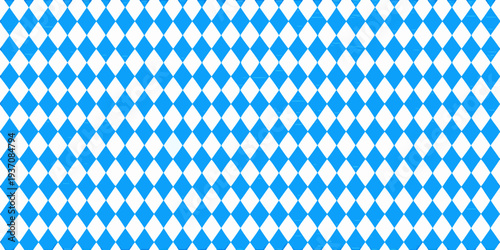 A repeating diamond pattern in vibrant blue and white colors