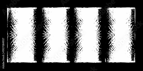 Abstract black and white vertical stripes with a textured glitching effect
