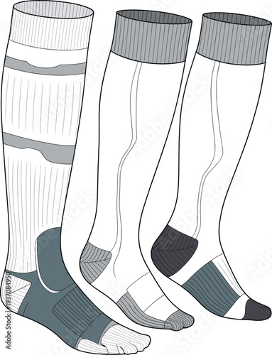 Black Long Sleeve Quarter Zip and Turtleneck Athletic Shirt Vector Technical Sketch Front View Template for Sportswear Fashion Design Mockup Isolated on White