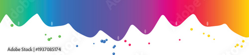 Rainbow gradient wave drip abstract vector illustration for creative banner design isolated on transparent background
