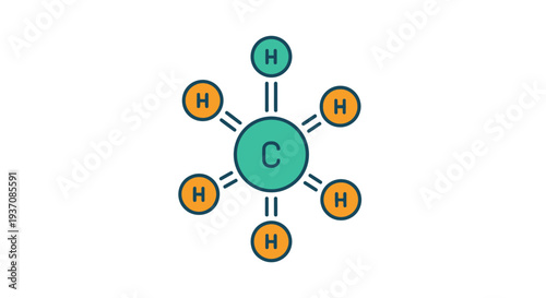 Molecular structure of methane.
