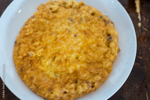 Wallpaper Mural Minced pork omelet on white dish. Thai food Torontodigital.ca