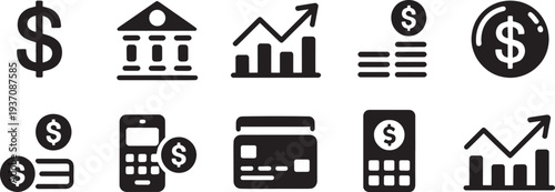 Business and finance black white background money