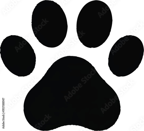 animal paw print icon black silhouette design