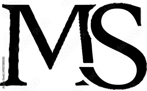 Bold black uppercase MS initials in classic serif font on white background