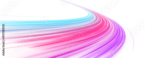 Neon wave elements intertwine in a dark fantasy setting, glowing with magical intensity. Tiny sparks shimmer along the curves. A vivid illustration of futuristic motion.