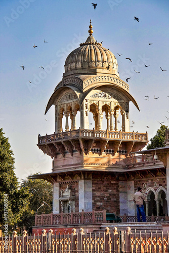 Udaipur city palace in Rajasthan, India. The palace is located on the east bank of Lake Pichola