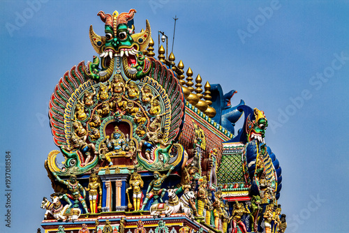 Meenakshi Sundareswarar Temple in Madurai. Tamil Nadu, India. It is dedicated to Meenakshi and to Lord Sundareswarar