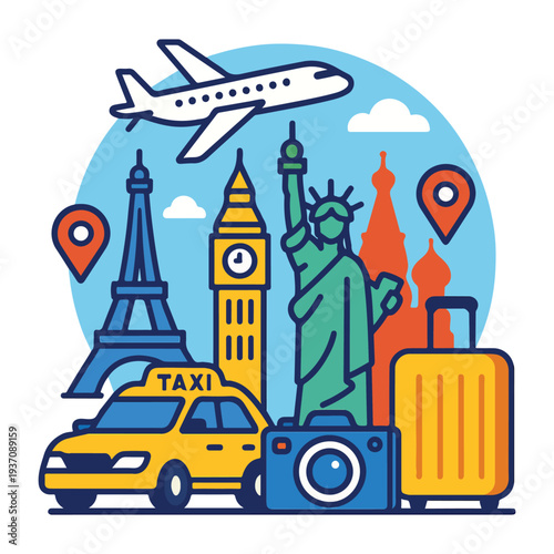 travel concept vector illustration