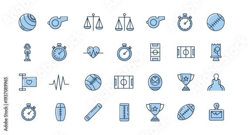 Sports and recreation icon set