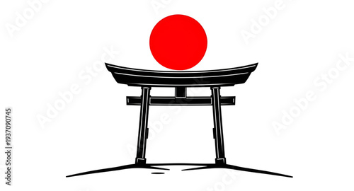 torii, gate, silhouette, japan, shrine, shinto, temple, entrance, sacred, symbol, asian, culture, tradition, religion, spiritual, monument, architecture, structure, landmark, heritage, historic, ancie