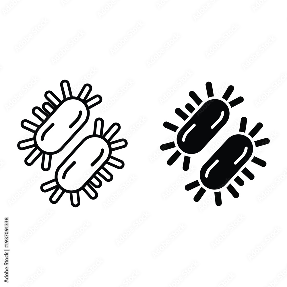 Obraz premium Virus bacteria icon set vector illustration flat design