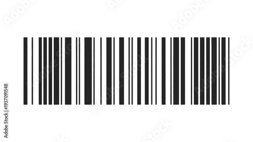 Barcode bar code icon, universal scan label symbol for retail packaging, product identification