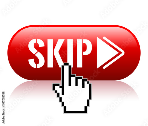 Skip glossy web button, click to skip ad