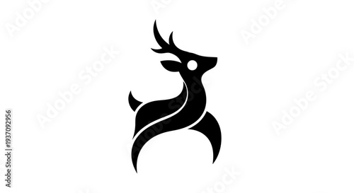 Stylized deer silhouette isolated on white