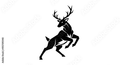 Stylized deer silhouette on white background