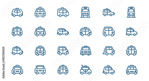 Transportation vehicles icon set