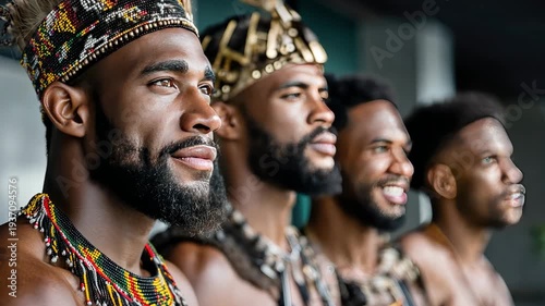 Men in traditional attire showcase cultural heritage at an event in a city during daytime