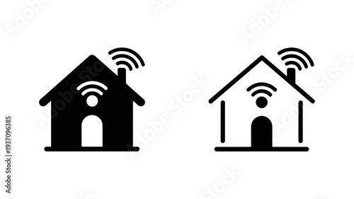 A house icon showing Wi-Fi signals originating from within its structure, symbolizing robust internal home network connectivity.