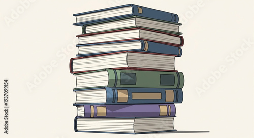 Stack of Various Books in Different Sizes and Colors.