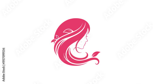 Woman profile silhouette in pink